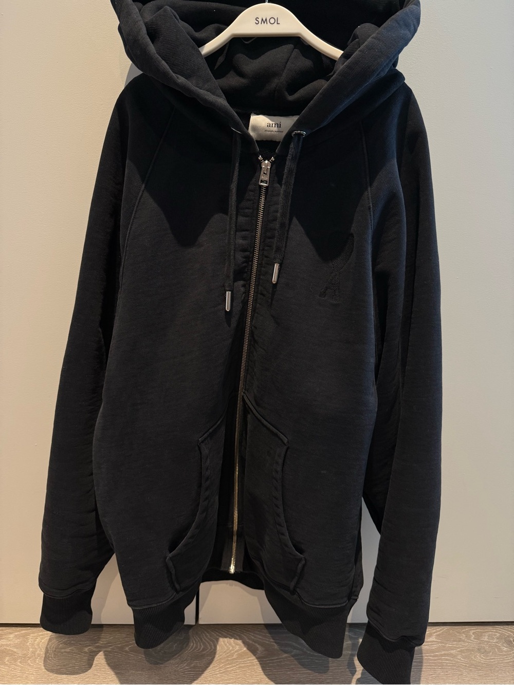 AMI Paris Black Ami de Coeur Hoodie